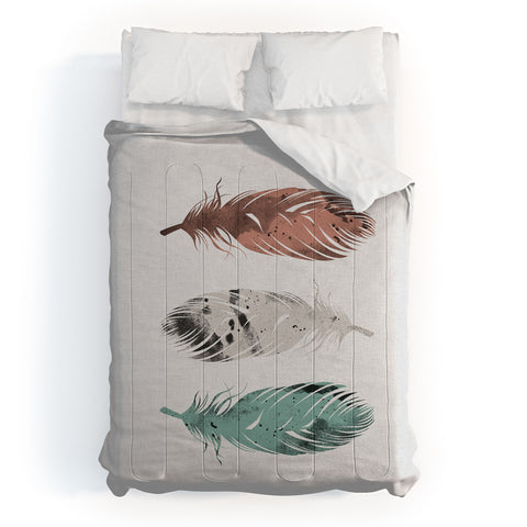 Orara Studio Pastel Feathers Comforter