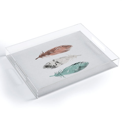 Orara Studio Pastel Feathers Acrylic Tray