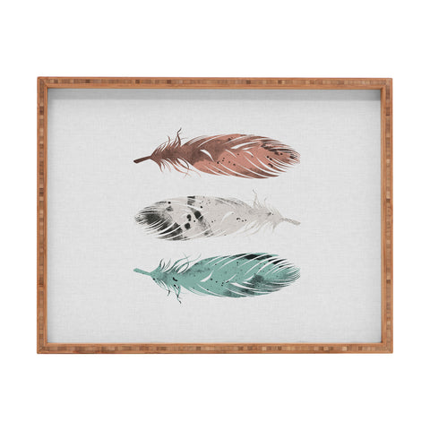 Orara Studio Pastel Feathers Rectangular Tray