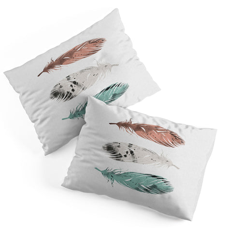 Orara Studio Pastel Feathers Pillow Shams