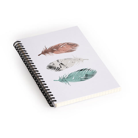 Orara Studio Pastel Feathers Spiral Notebook