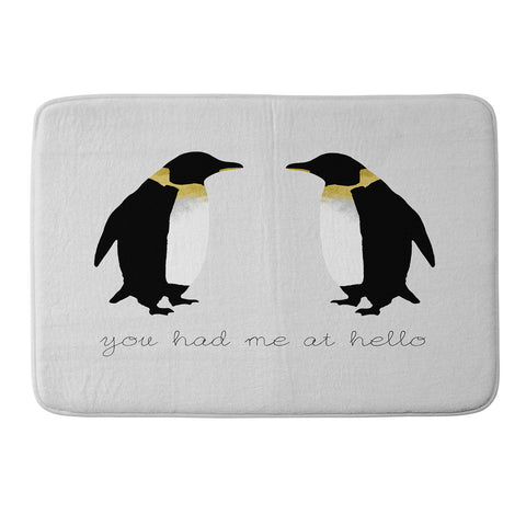 Orara Studio Penguin Quote Memory Foam Bath Mat