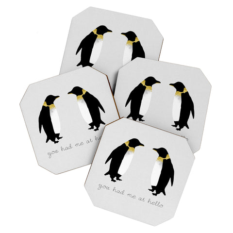 Orara Studio Penguin Quote Coaster Set