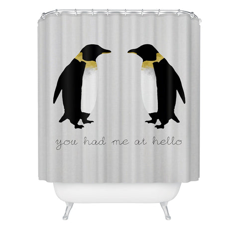 Orara Studio Penguin Quote Shower Curtain