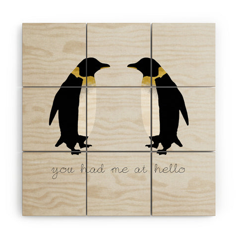Orara Studio Penguin Quote Wood Wall Mural