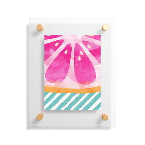 Orara Studio Pink Grapefruit Abstract Floating Acrylic Print
