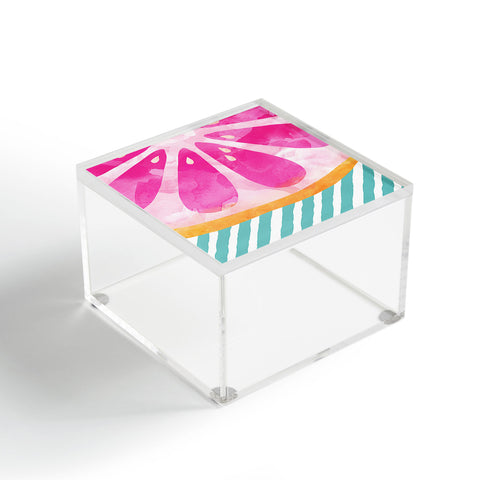Orara Studio Pink Grapefruit Abstract Acrylic Box
