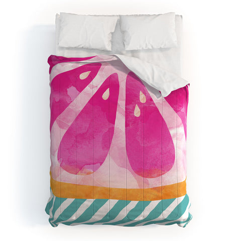Orara Studio Pink Grapefruit Abstract Comforter