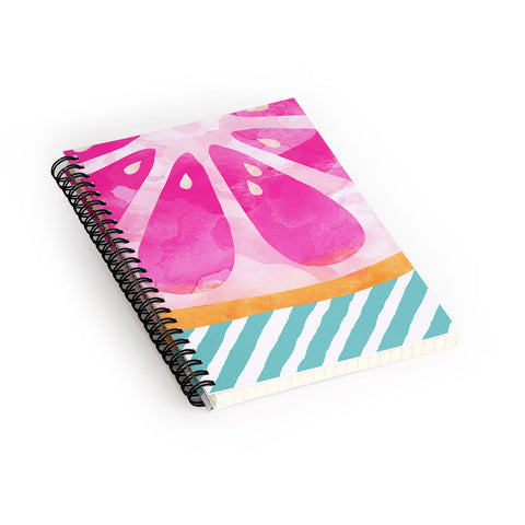 Orara Studio Pink Grapefruit Abstract Spiral Notebook