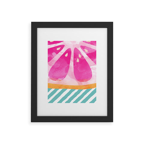 Orara Studio Pink Grapefruit Abstract Framed Art Print