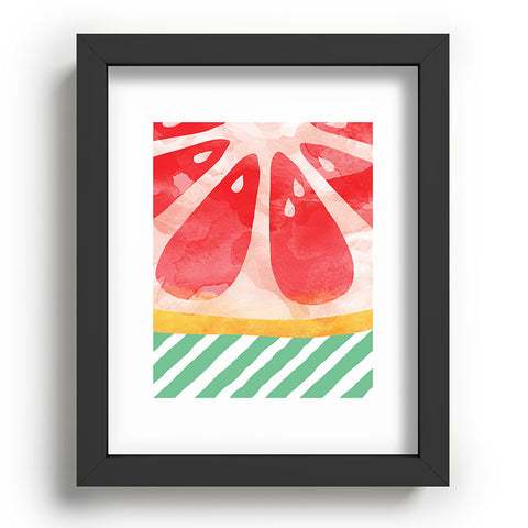 Orara Studio Red Grapefruit Abstract Recessed Framing Rectangle