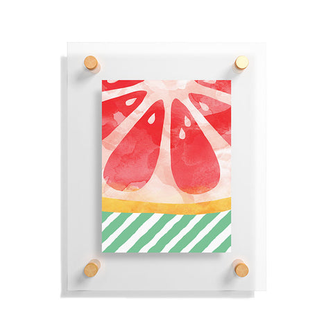 Orara Studio Red Grapefruit Abstract Floating Acrylic Print
