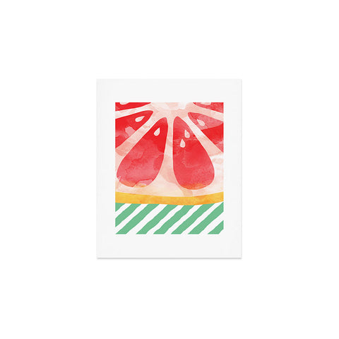 Orara Studio Red Grapefruit Abstract Art Print