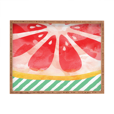 Orara Studio Red Grapefruit Abstract Rectangular Tray