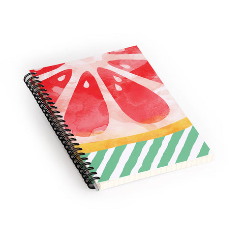 Orara Studio Red Grapefruit Abstract Spiral Notebook