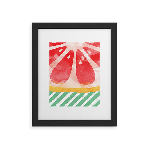 Orara Studio Red Grapefruit Abstract Framed Art Print