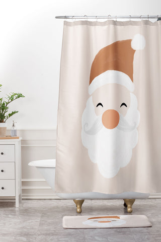 Orara Studio Santa Claus Painting Shower Curtain And Mat