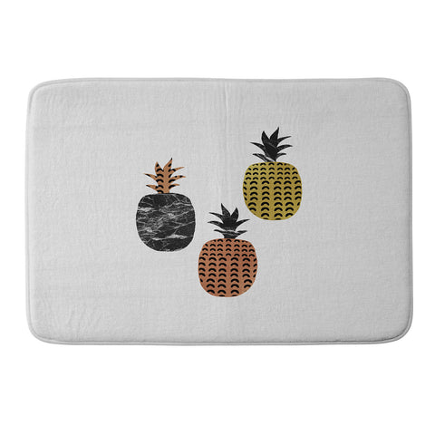 Orara Studio Scandi Pineapples Memory Foam Bath Mat