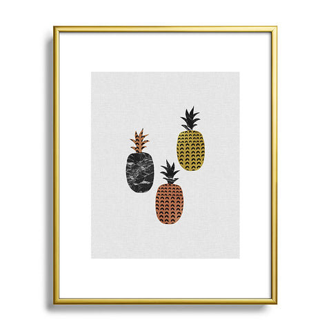 Orara Studio Scandi Pineapples Metal Framed Art Print