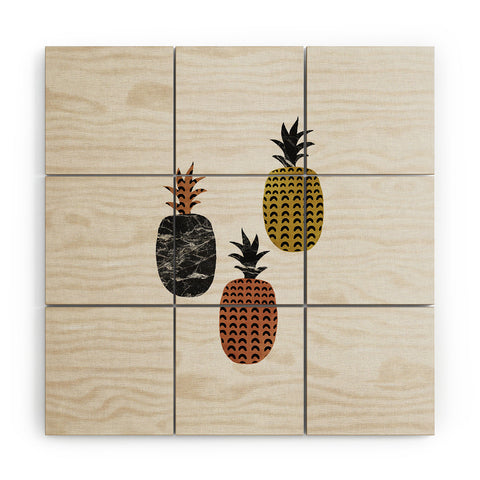 Orara Studio Scandi Pineapples Wood Wall Mural