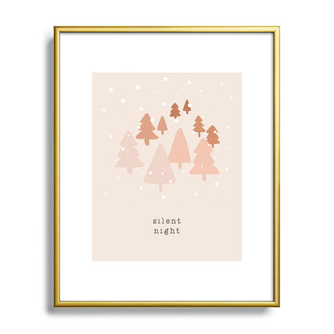 Orara Studio Silent Night Typography Metal Framed Art Print