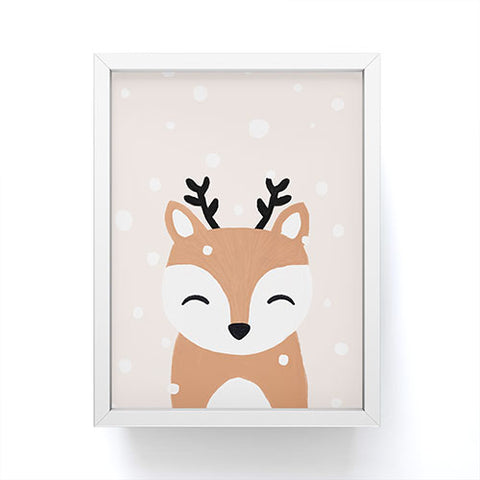 Orara Studio Snow And Deer Framed Mini Art Print