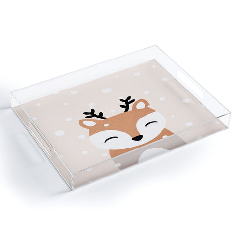 Orara Studio Snow And Deer Acrylic Tray