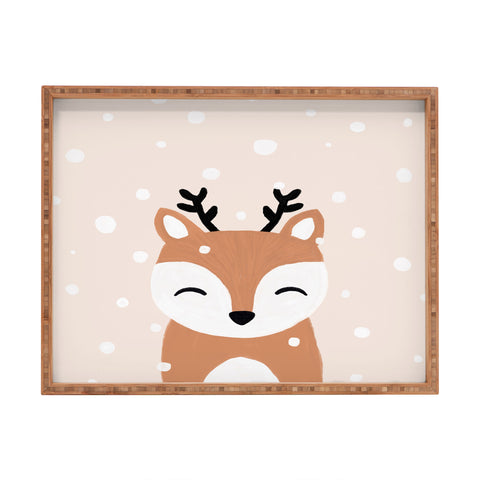 Orara Studio Snow And Deer Rectangular Tray
