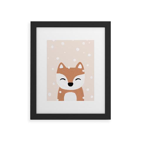 Orara Studio Snow And Fox Framed Art Print