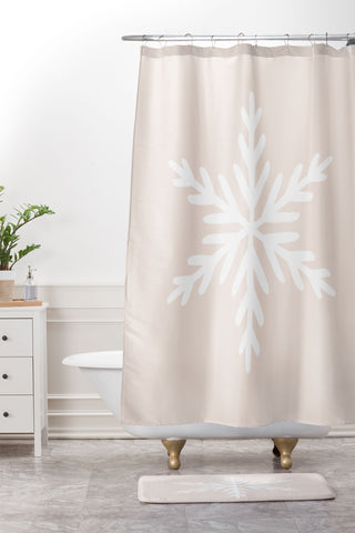 Orara Studio Snowflake Painting Shower Curtain And Mat