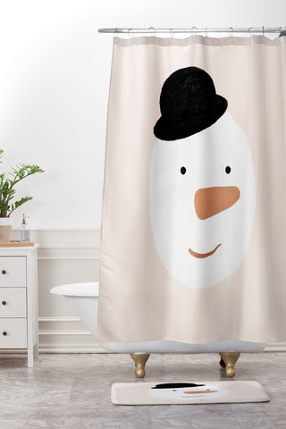 Orara Studio Snowman Painting Shower Curtain And Mat