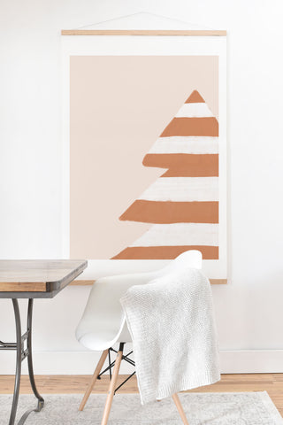 Orara Studio Stripey Xmas Tree Art Print And Hanger
