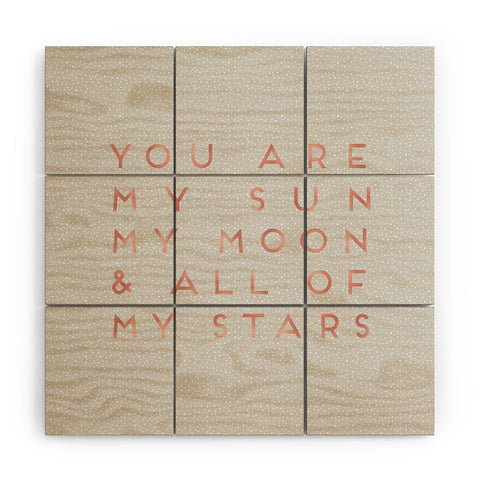 Orara Studio Sun Moon And Stars Wood Wall Mural