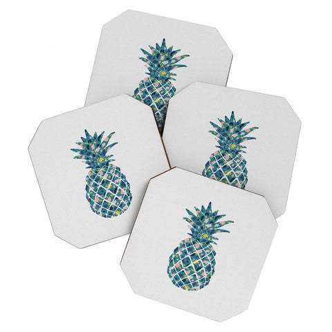 Orara Studio Teal Pineapple Coaster Set