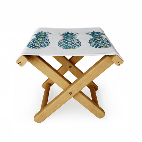 Orara Studio Teal Pineapple Folding Stool