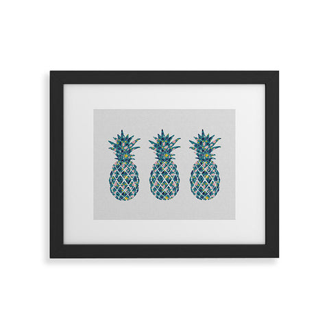 Orara Studio Teal Pineapple Framed Art Print