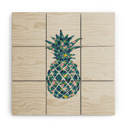 Orara Studio Teal Pineapple Wood Wall Mural