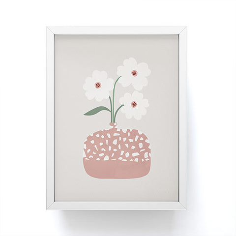 Orara Studio Terrazzo And Flowers Framed Mini Art Print