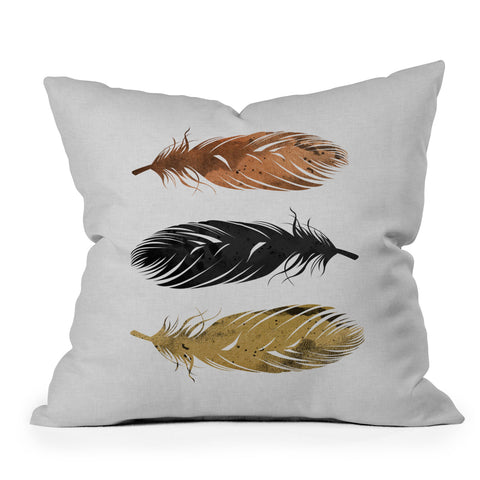Orara Studio Tribal Feathers Throw Pillow