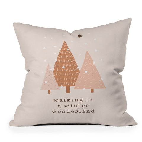 Orara Studio Walking In A Winter Wonderland Throw Pillow