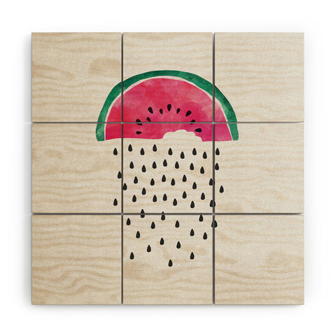 Orara Studio Watermelon Rain Wood Wall Mural