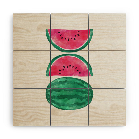 Orara Studio Watermelon Tropical Fruit Wood Wall Mural