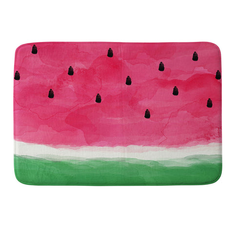 Orara Studio Watermelon Watercolor Memory Foam Bath Mat