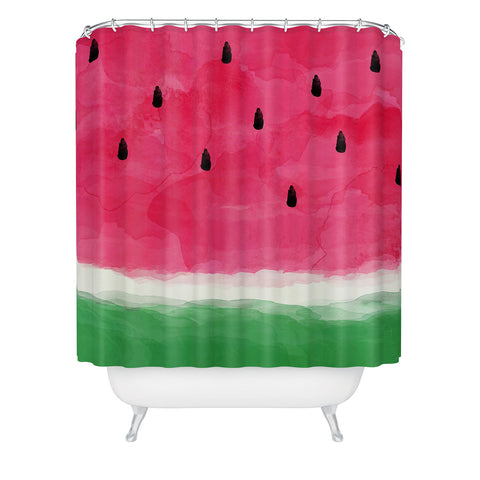 Orara Studio Watermelon Watercolor Shower Curtain