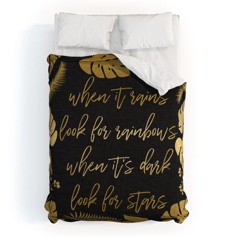 Orara Studio When It Rains Inspiring Quote Comforter