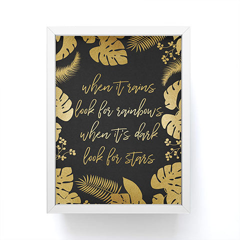 Orara Studio When It Rains Inspiring Quote Framed Mini Art Print