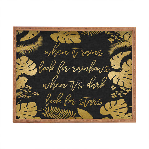 Orara Studio When It Rains Inspiring Quote Rectangular Tray