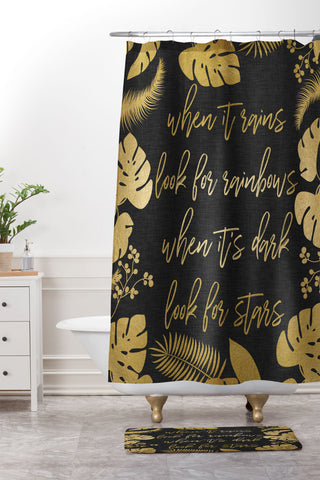 Orara Studio When It Rains Inspiring Quote Shower Curtain And Mat