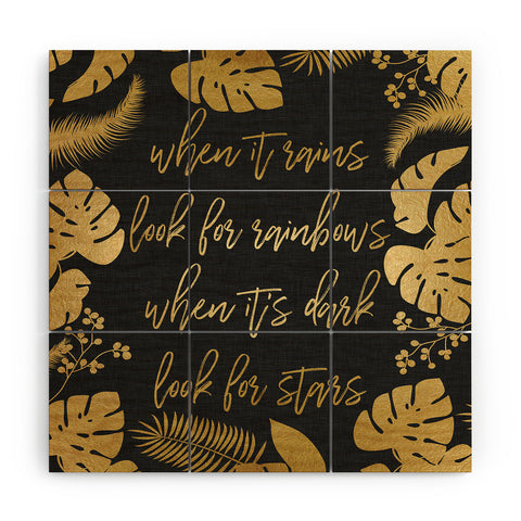 Orara Studio When It Rains Inspiring Quote Wood Wall Mural
