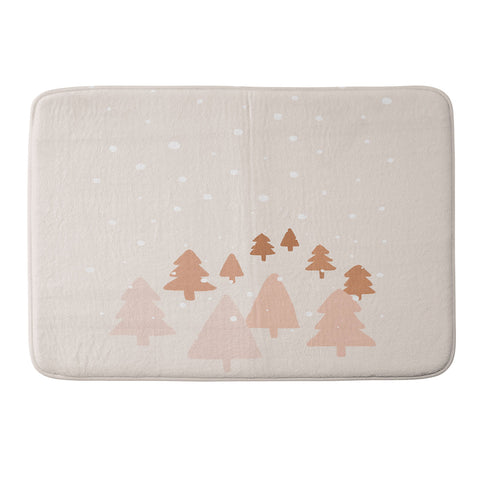 Orara Studio Winter Forest Landscape Memory Foam Bath Mat